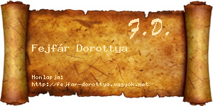 Fejfár Dorottya névjegykártya