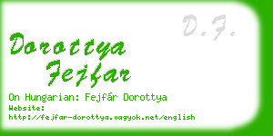 dorottya fejfar business card